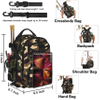 Small Waterproof Fishing Bag for Men with Rod Holder, Wild River Storage Shoulder Bags Fishing Gift for Outdoor Camping Hiking Fishing Rod Bags