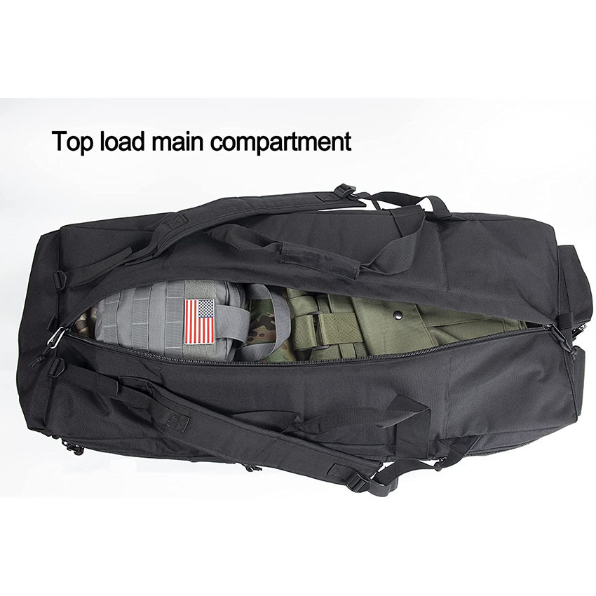 Military Style Large Duffle Bag Tactical Gear Load out Bag Deployment Cargo Bag Travel Sports Equipment Duffel Luggage with Backpack Straps Bag