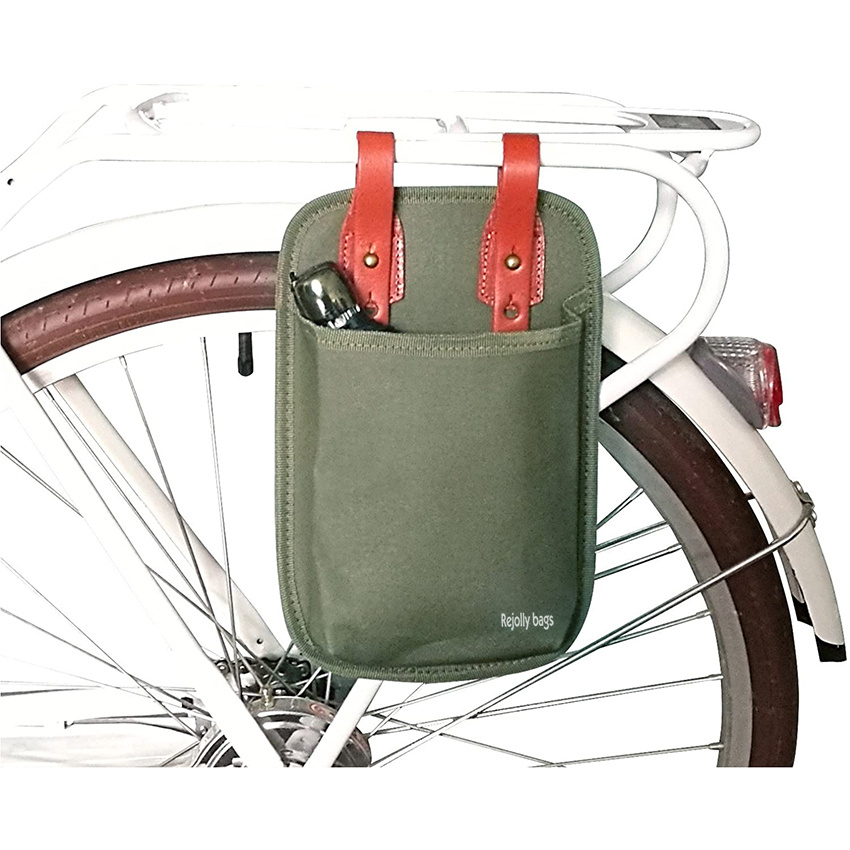 Canvas Leather Bicycle U-Lock Tote Bike Lock Holster Bag