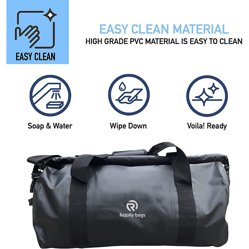 50L Waterproof Duffle Bag - Welded Material Fully Durable Straps & Handle Dry Bag - Secure Duffle - for Motorcycle Boating Fishing ATV Kayaking Bag