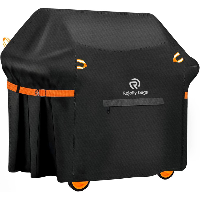 58 Inch Waterproof BBQ Grill Cover with 4 Reflective Handles & Straps, Special Fade and UV Resistant Material, Dust-Proof Windproof Rip-Proof Grill Cover