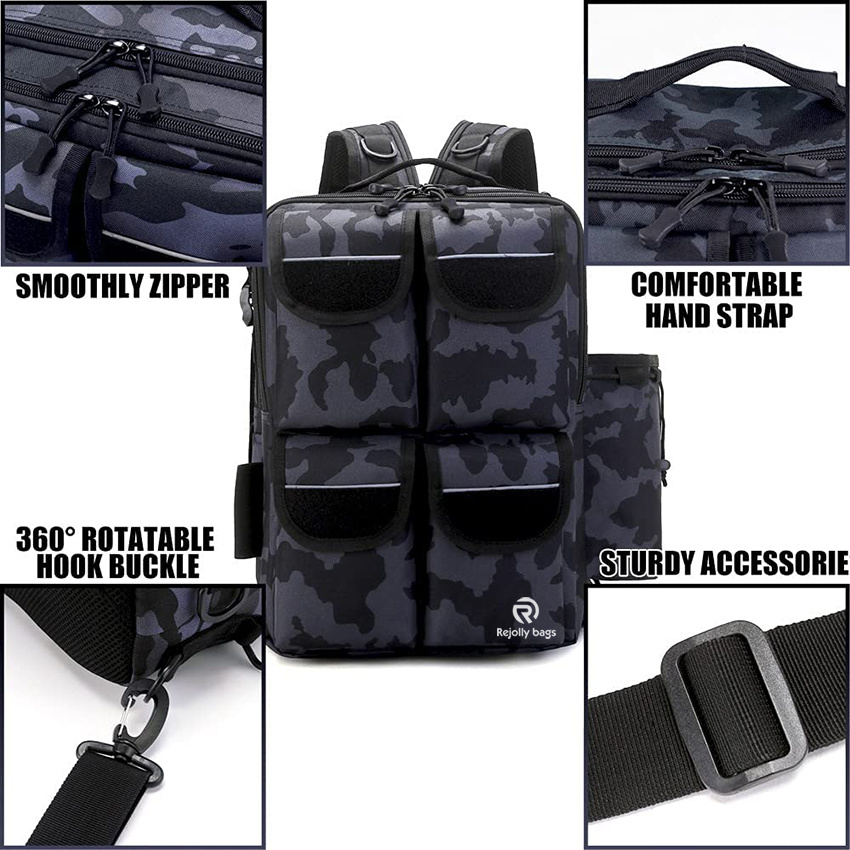 1000d Nylon Storage Outdoor Shoulder Backpack, Cross Body Sling Bag, Mountaineering Fishing Gear Bag