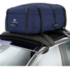 Large 330 Litres Soft Roof Box; Foldable Weather Resistant Roof Bag with Solid Base; Navy Blue Bag