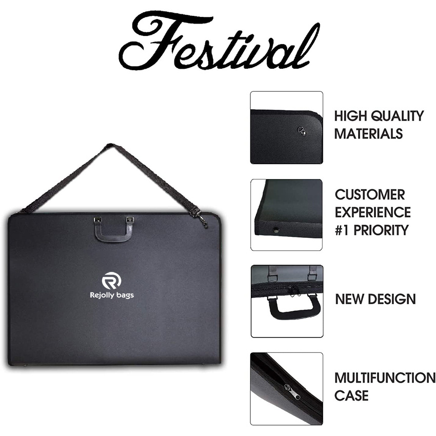 Sports Festival Portfolio Case with Shoulder Strap Artist Artwork Bag Waterproof for Sketching