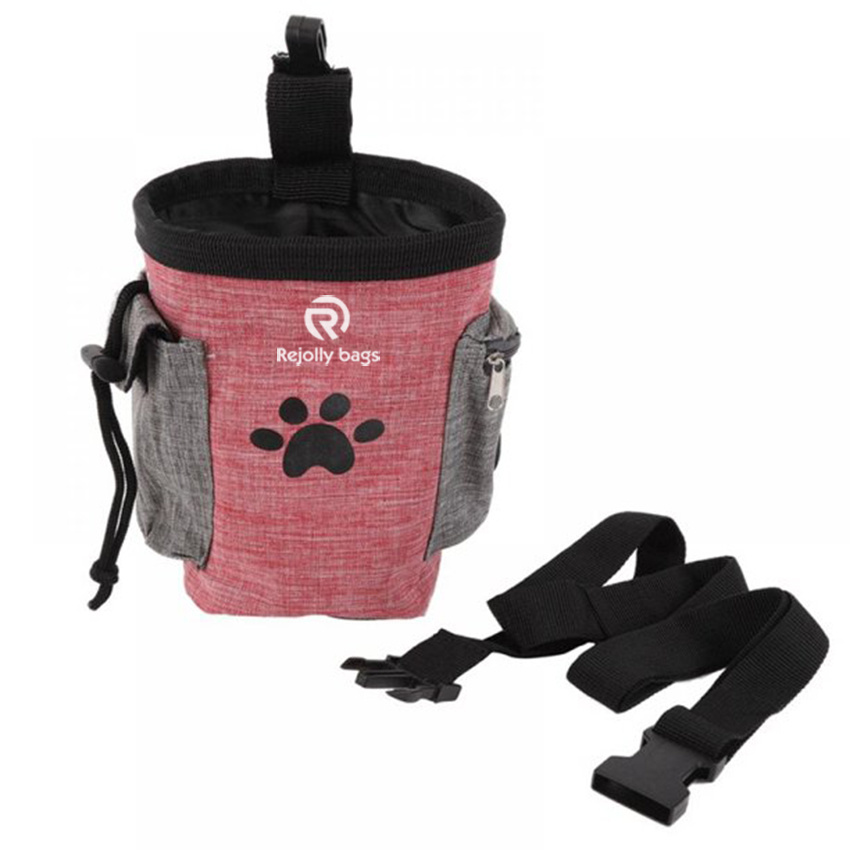 Dog Treat Pouch Pet Hands Free Training Waist Bag Drawstring Carries Pet Bag