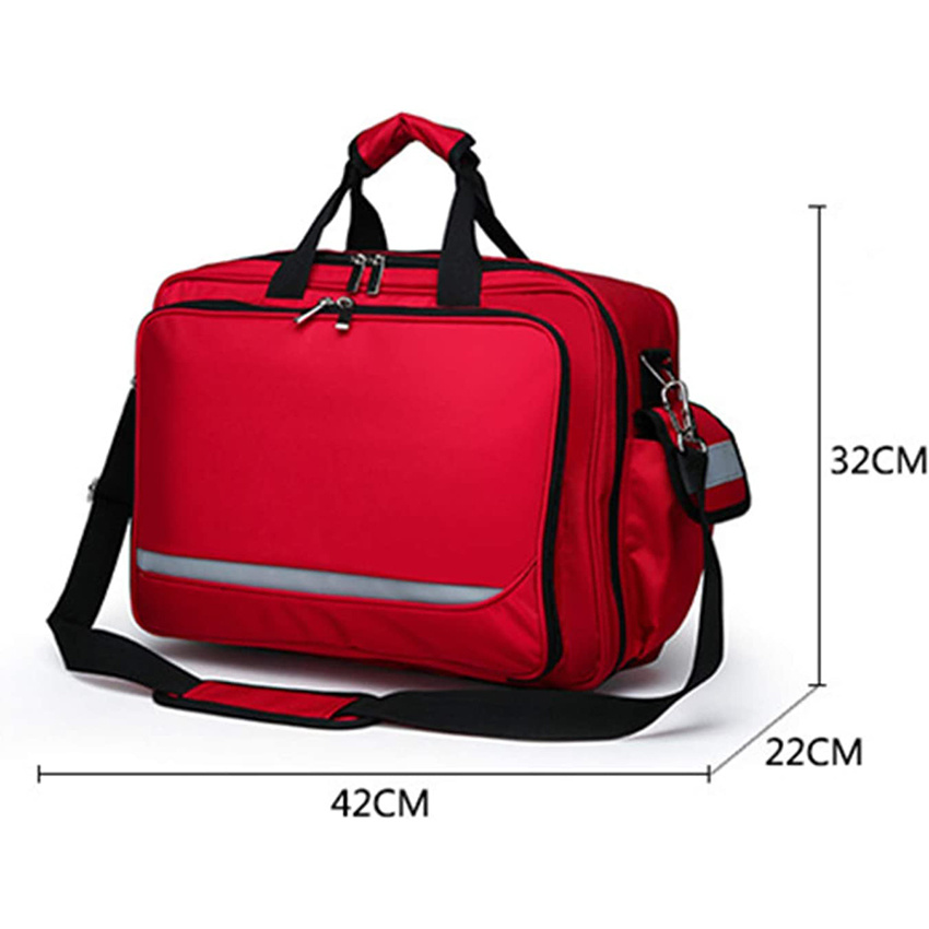 First Aid Backpack Bag Empty Emergency Red Medical Large-Capacity Outdoor Waterproof Rescue Kit