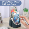 Spacious Pen Holder Polyester Stand Up Pencil Pouch Stationery Organizer with Zipper for School Office College Teen Student Pen Bag RJ21644