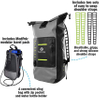 Lightweight 30L Waterproof Commuter Dry Bag Backpack with Breathable Silicone Shoulder Straps Bag