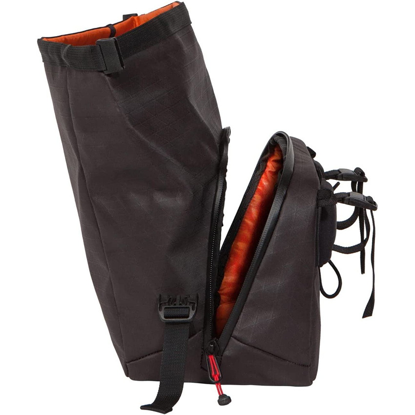 Weatherproof Messenger Bike Bag, Roll Top and Tech Pocket, Recycled Materials Bike Handlebar Pouch Bag