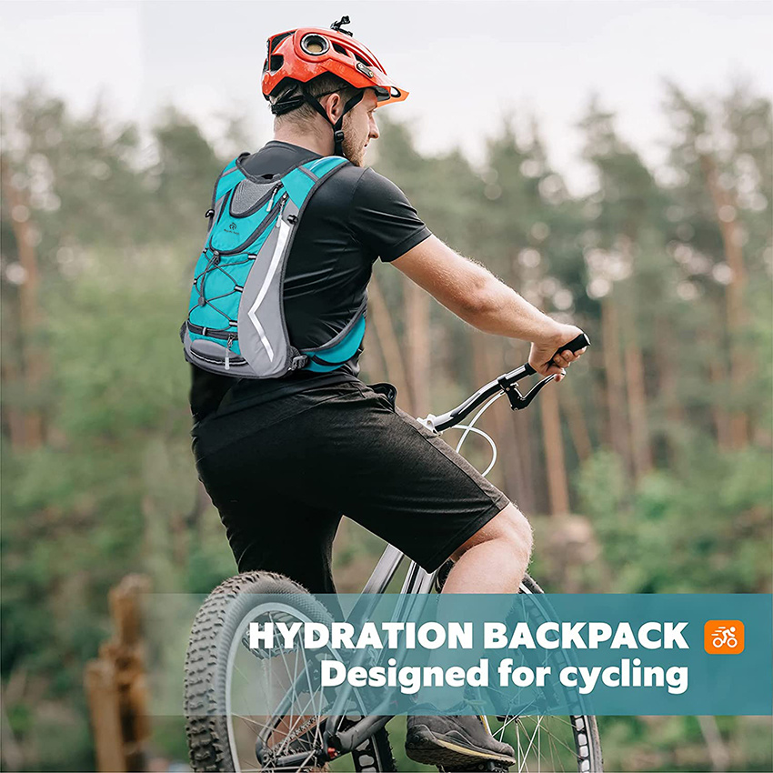 Hydration Backpack with 2L Water Bladder, Lightweight Rucksack for Climbing Hiking Cycling Hydration Bag