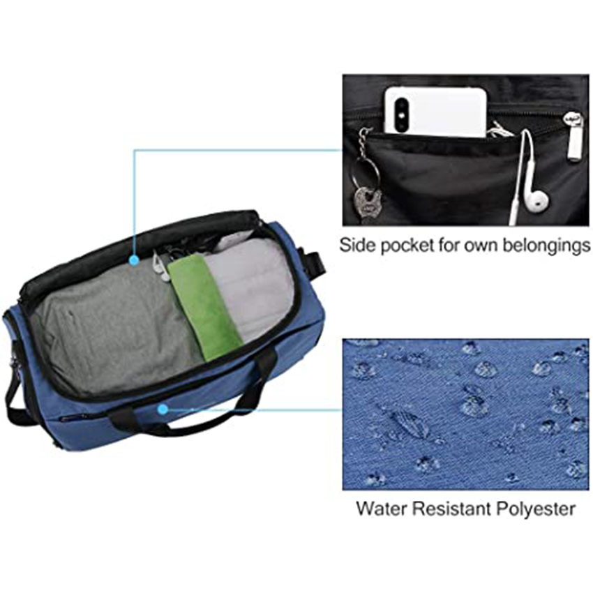 Gym Duffle with Shoe Compartment and Wet Pocket for Women Swim Sports Travel Bag