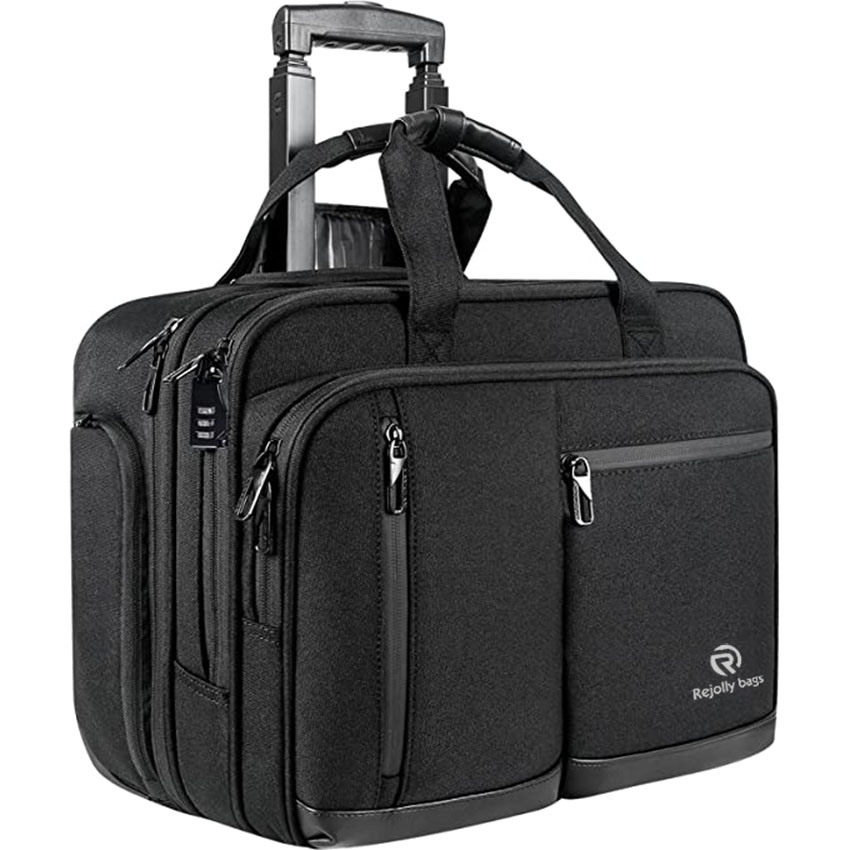 17.3 Inch Rolling Laptop Briefcase Women Men with Pockets for Travel, Work, School, Business Roller Bag