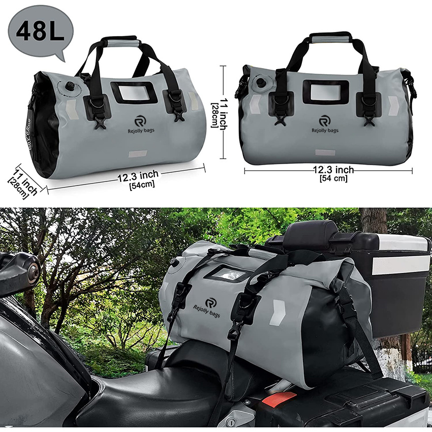 Motorcycle PVC Dry Tail Bag with Straps and Handles for Travelling