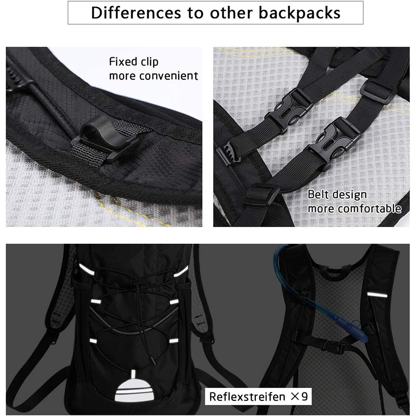 with 2L Water Bladder, Hydration Packs for Cycling Biking Running Hiking Climbing Skiing, Lightweight Hydration Bag