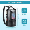 20L Dry Sack Waterproof Bag with Bottle Holder and Cell Phone Window Lightweight Dry Storage Bag