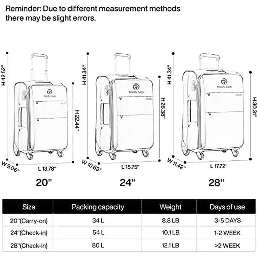 Lightweight Upright Carry on Bag with Spinner Wheels Luggage