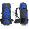 60L Internal Frame Hiking Backpack with Rain Cover, Outdoor Sport Travel Daypack for Climbing Camping Touring
