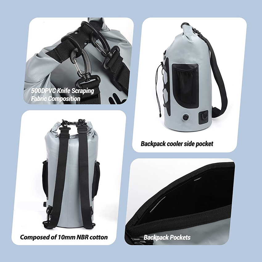 Insulated Waterproof, 20L Backpack Coolers Insulated Leak Proof, Roll Top Outdoors Ice Lunch Bags for Men Women, Beach Camping Hiking Picnic Travel Dry Bag