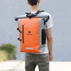 Floating Waterproof Dry Backpack with Exterior Zippered Pocket for Beach Hiking Camping Bag