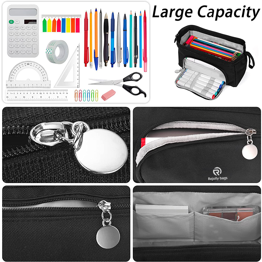 Big Capacity Pencil Case Large Storage Pencil Pouch Canvas Handheld Pen Bag Portable Makeup Bag for College Student Pen Bag RJ21666