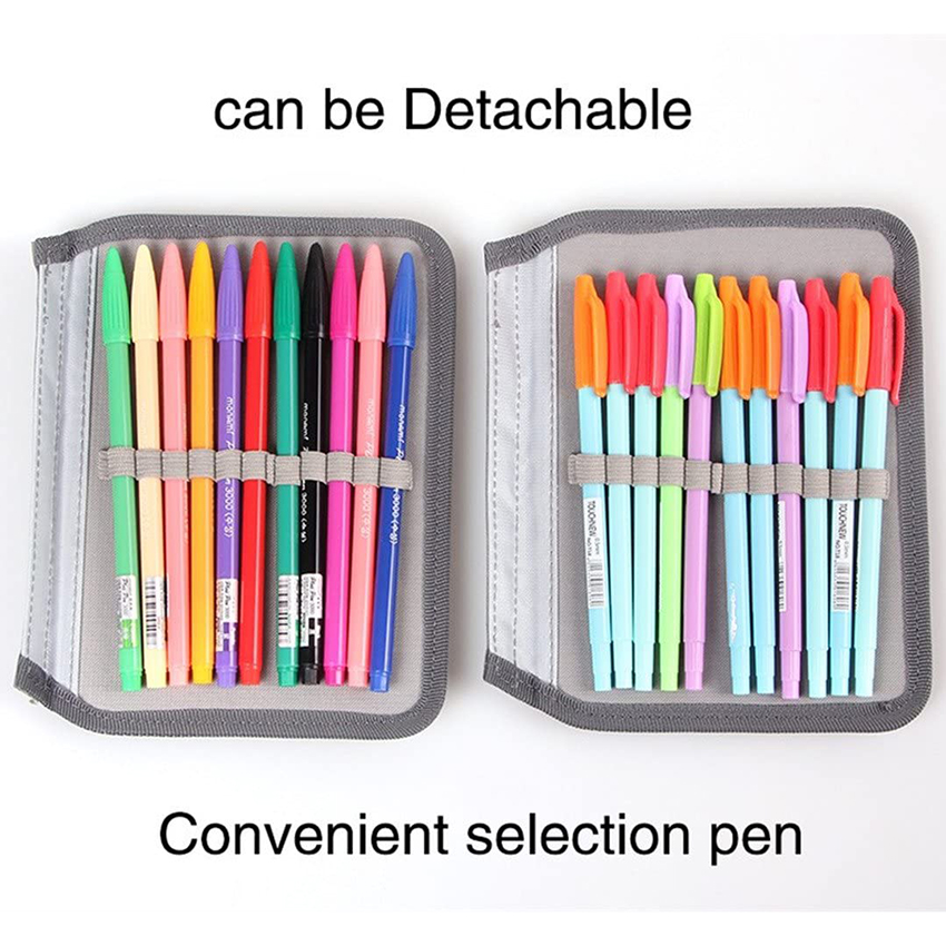 Multi Layer Large Capacity Foldable Case Zippered Pen Bag with Zipper for Artists Students Office Pen Bag RJ21651