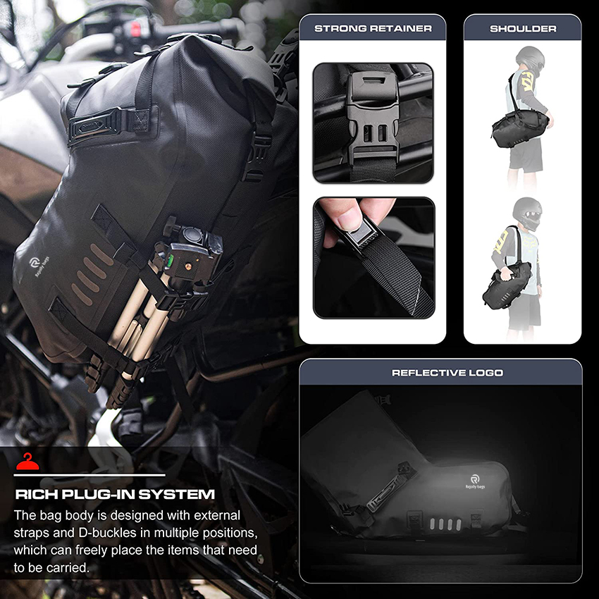 Durable Waterproof Motorcycle Side Saddlebags Dry Bicycle Pannier Bag RJ228349