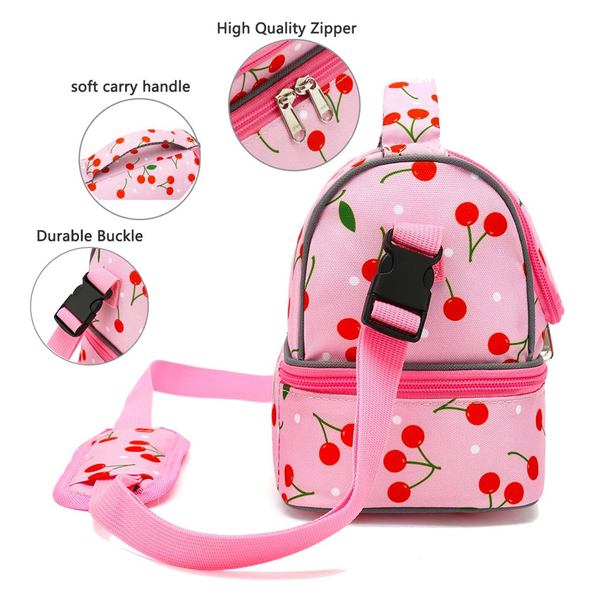 Simple and Lovely Pink Lunch Bag Durable Food Insulated Bag Weekend Picnic Bag