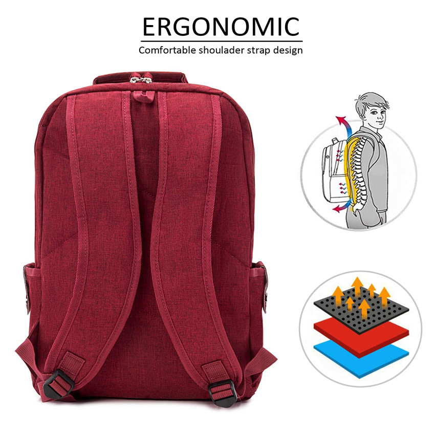 Lightweight Everyday Bag with Water-Resistant Fabric Campus Backpack Slim Laptop Backpack Casual Travel Daypack