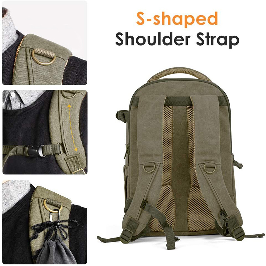 Lightweight Outdoor Backpack Camera Backpack Fashion Canvas Photography Bag