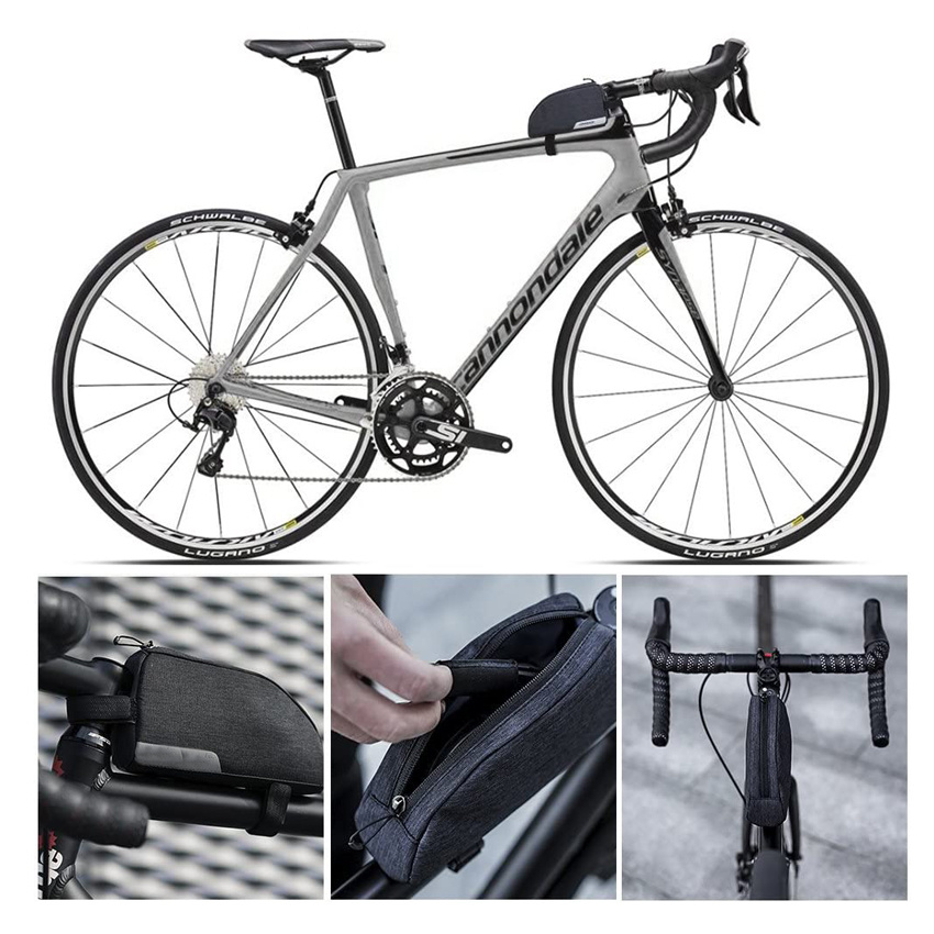 Waterproof Bike Frame Bag Bicycle Front Top Tube Bag Pouch Cell Phone Holder Travel Sports Gym Bags