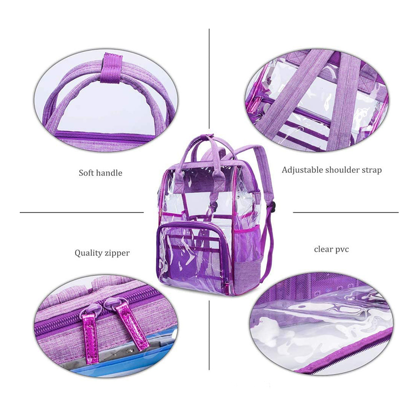 Heavy Duty Clear Transparent Backpack Waterproof Transparent Daypack Transparent PVC Sling Bag Shoulder Cross Body Pack for Women