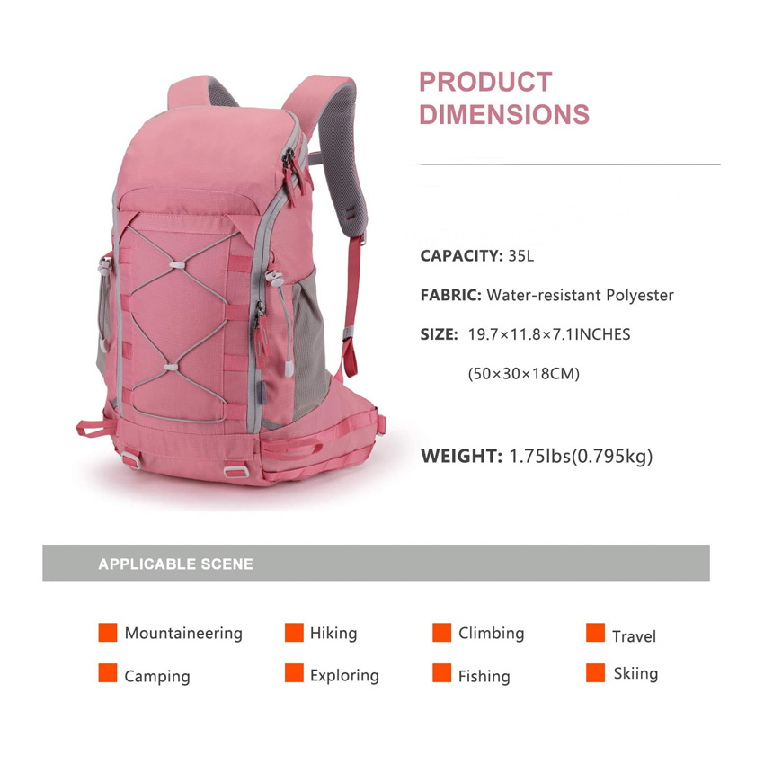 Woman Bicycle Accessories Bags Fashion and Durable Outdoor Travel Bag Pink Hiking Backpack