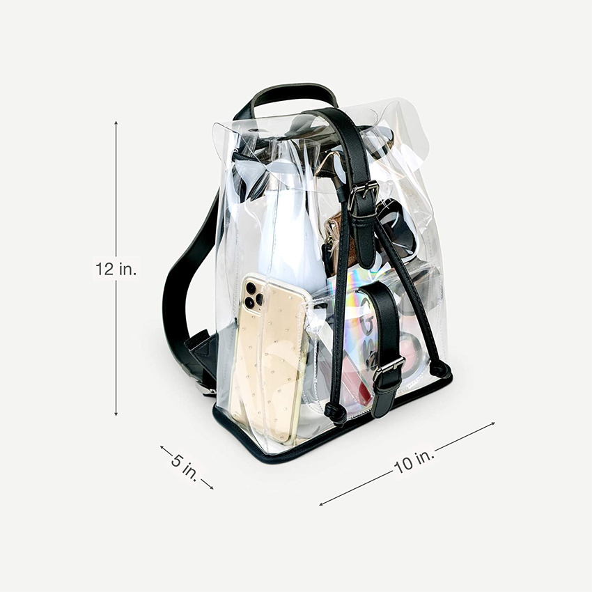 Mini Clear Backpack Small Stadium Approved Bag Women′s Daypacks Packable Travel Daypack