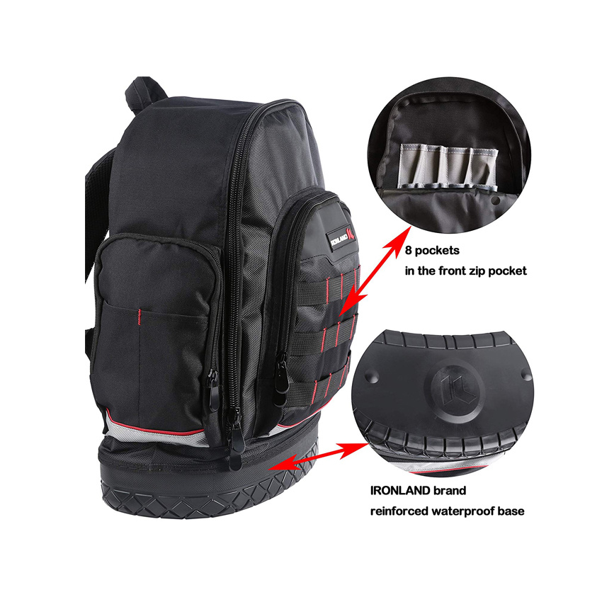 Instrument Bag Big Tool Backpack Bag with Waterproof Base Electrician Tool Bag