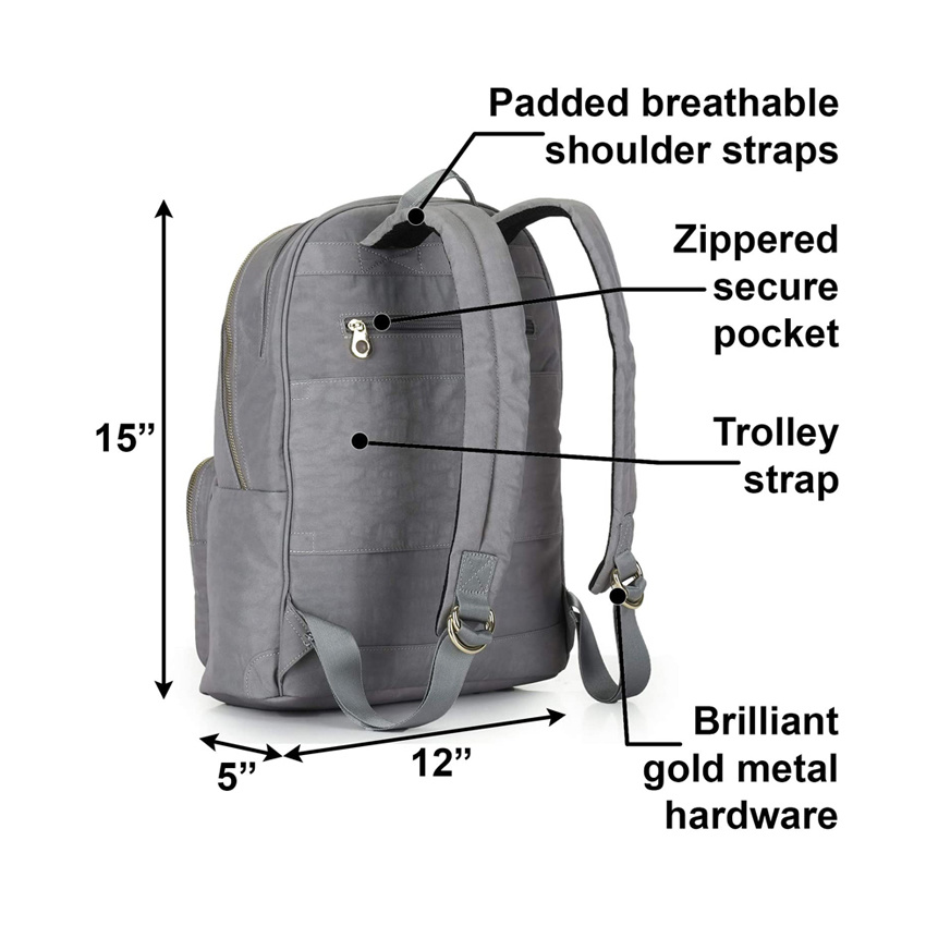 Fashion Wholesale Backpacks Pure Color College School Bags Nylon Soft High-Capacity Laptop Backpack