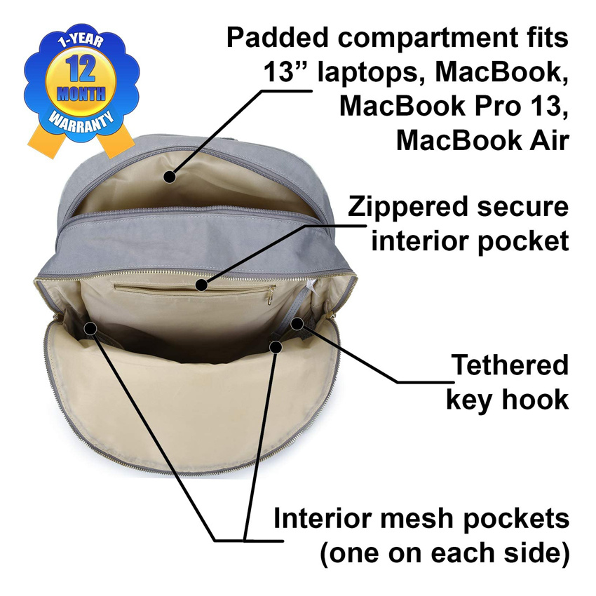 Fashion Wholesale Backpacks Pure Color College School Bags Nylon Soft High-Capacity Laptop Backpack