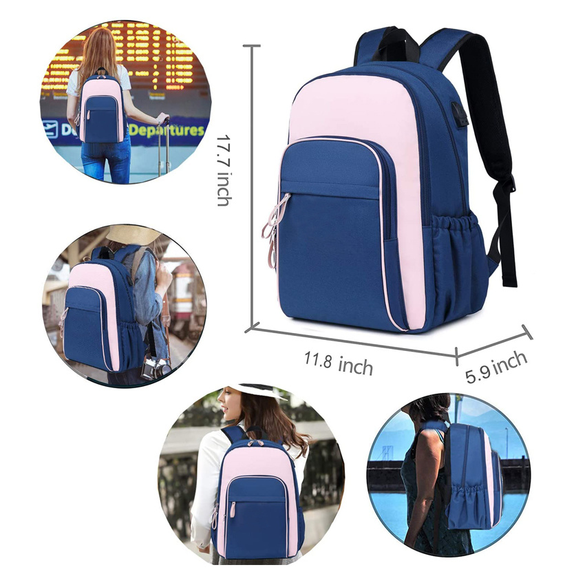 Travel Backpack Casual Daypack Laptop Backpack for Women College Backpack with USB Charging Port