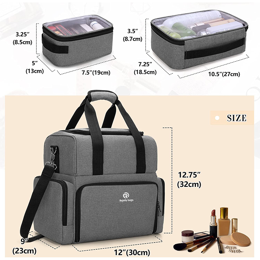 Large Travel Makeup Bag with 3 Inner Removable Pouches,Large Cosmetic Bag Cosmetic Bags RJ21692