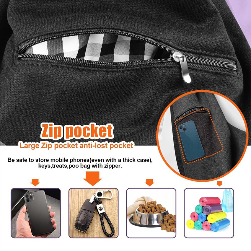 Dog Sling Carrier for Small Dogs Puppy Carrier for Small Dogs Adjustable Strap & Zipper Pocket Pet Bag RJ20690