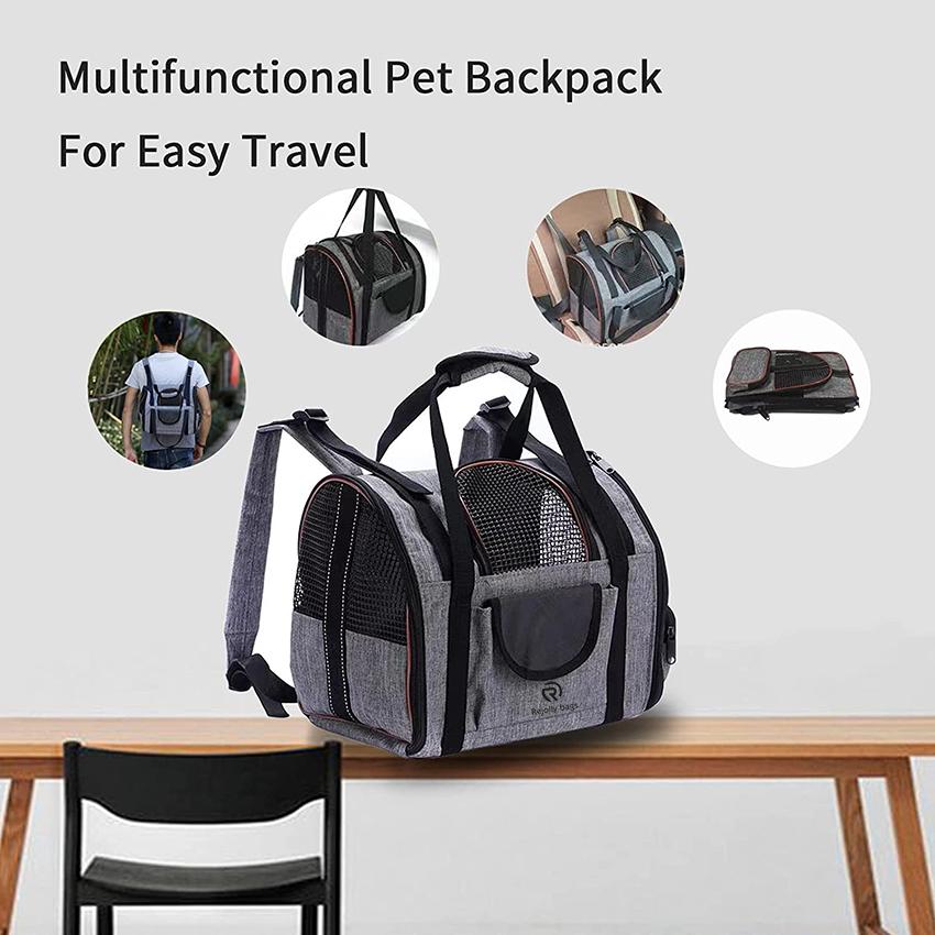 Pet Travel Carrier Backpack Soft-Sided Mesh Pet Bubble Backpack Collapsible Travel Handbag Pet Bag RJ20694