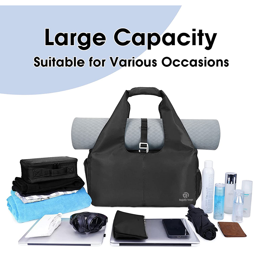 Gym Bag with Shoe Compartment and Wet Pocket with Adjustable Yoga Mat Holder Sports Bag RJ196159