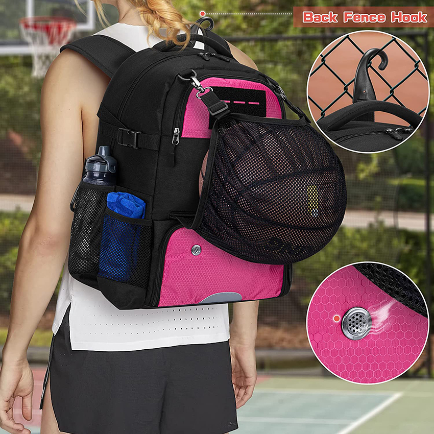 Basketball Equipment Backpack with External Ball Net and Shoe Compartment for Soccer, Basketball and Volleyball Training Ball Bag RJ196109