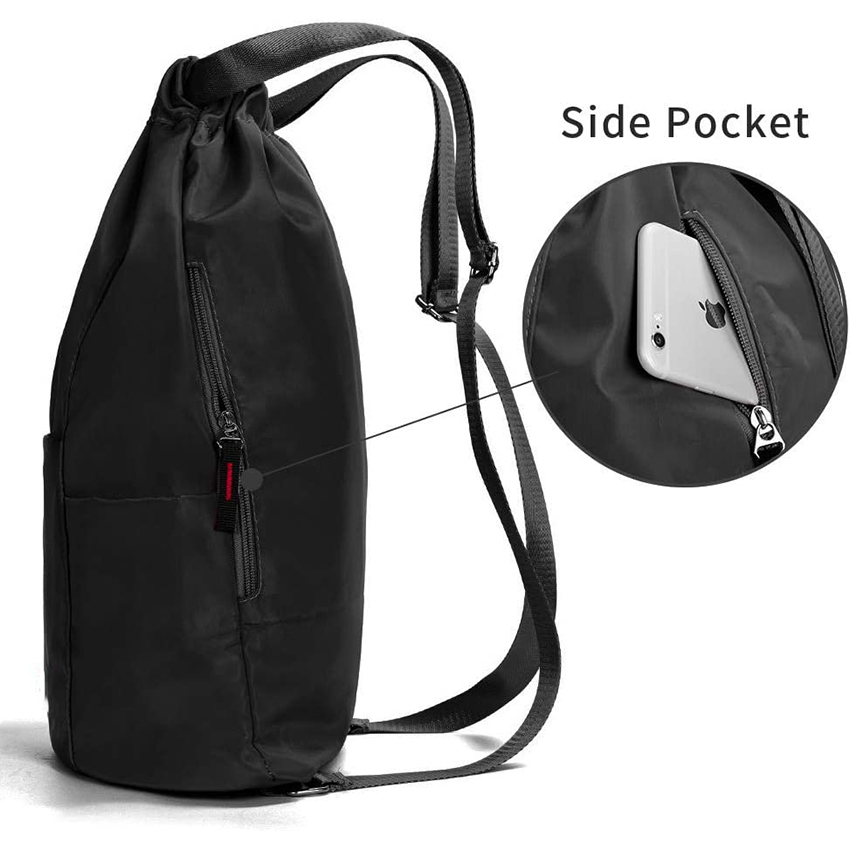 Waterproof Drawstring Gym Backpack Bag for Men & Women, Sport Gym Sack Mini Travel Daypack Ball Bag RJ196125