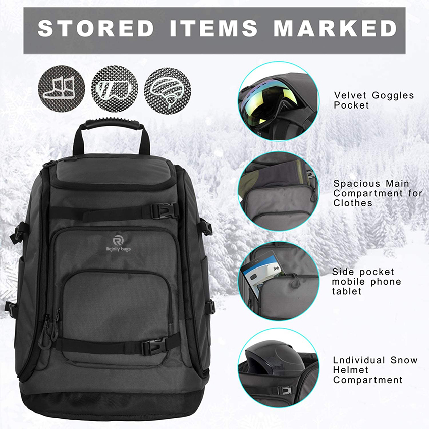 Waterproof All in One Ski Bag Snowboard Bag for Flying Air Travel with Individual Compartment and Adjustable Straps-for Men, Women and Youth Sports Bag RJ196149