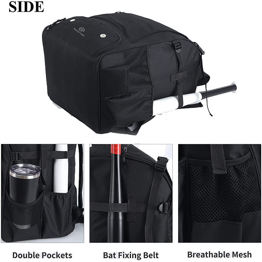 Multipurpose Gear Backpack with Fence Hook and Shoe Compartment, Can Hold Sports Gear such as Helmet, Ball, Gloves, Shoes Baseball Bags RJ19662