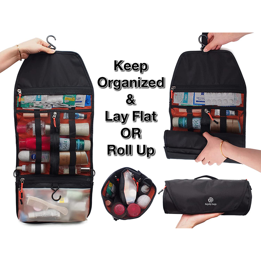 Hanging Roll Up Dopp Kit Bathroom Shaving Shower Medicine Hygiene Bag for Traveling, Waterproof Lightweight Organizer Toiletry Bags RJ216102