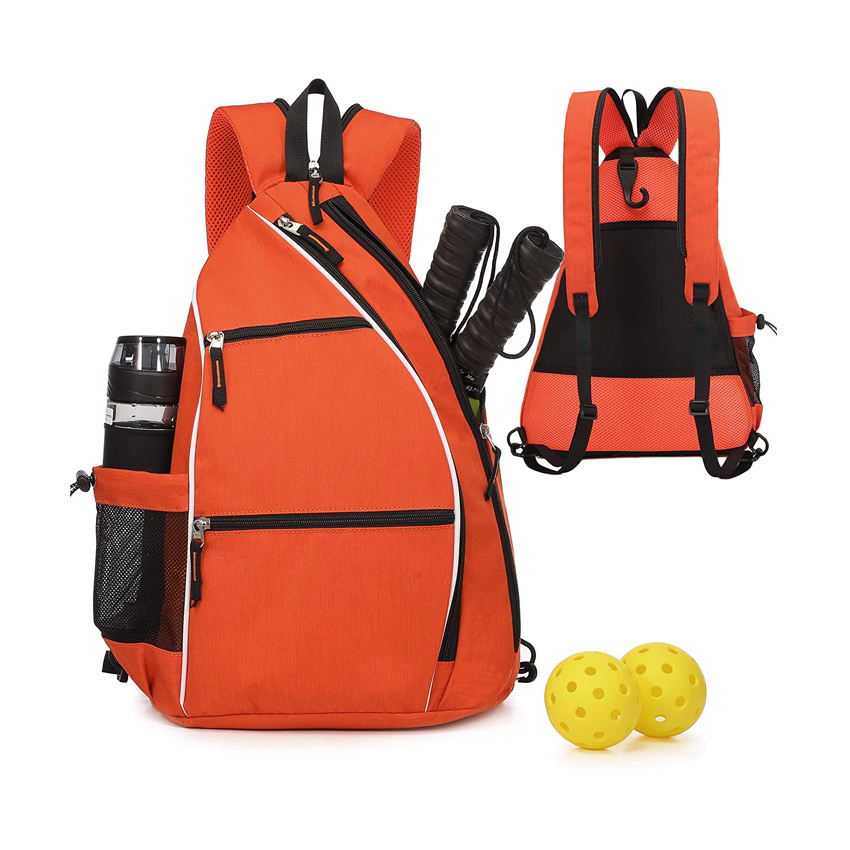 Large Capacity Tennis Bag Casual Rackets Bags Orange Sling Gym Bag