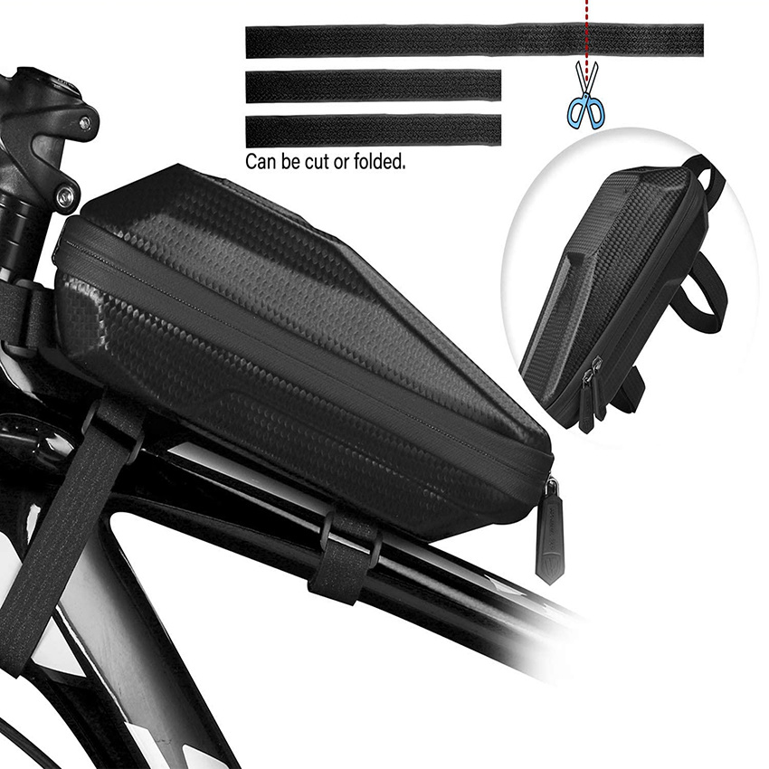 Elegant Choise Waterproof Bike Top Tube Bag Front Bike Phone Bag with Double Zipper Handlebar Bicycle Frame Bag