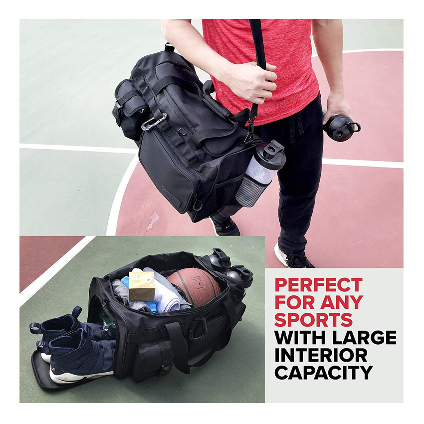 Ventilate Outdoor Tote Sports Bag Gym Duffle Bag with Shoe Compartment Wholesale Handbags