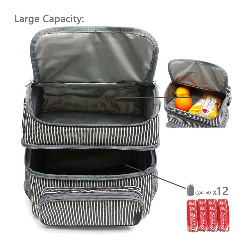 Multifunctional Beach Picnic Bag Ice Cooler Bag Fashion Tote Lunch Bag